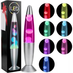 CELLUSTOP Lampe Lave LED Multicolore Fusée - Lampe Décorative à Poser - Aluminium- Interrupteur - 20 Watts - 34 cm - 7 Couleurs (✅TELESHOPPINGCENTER SOCIETE FRANCAISE✅, neuf)