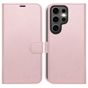 OCASE Coque pour Samsung Galaxy S25 Ultra 5G, Antichoc TPU Housse Cuir PU Portefeuille, B&eacute;quille, RFID Blocage, Fentes pour Cartes, Boucle Magn&eacute;tique Etui pour Samsung Galaxy S25 Ultra - Rose (OCASE-EU, neuf)