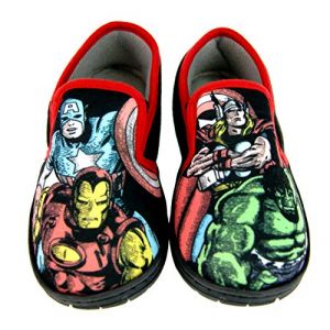 Marvel - Chaussons Avengers pour gar&ccedil;on - Noir - Illustration BD Noir Rouge, 32 EU (Lora Dora, neuf)