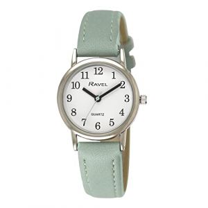 Ravel - Montre de Tous Les Jours aux Couleurs Pastel pour Femmes (bo&icirc;tier 27 mm) - Quartz Analogique - R0137.11.2 - Vert (Montres Ravel, neuf)