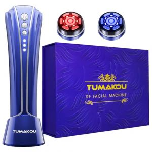 Appareil Radiofréquence Visage - TUMAKOU 4 en 1 EMS Micro-courant Appareil Anti Rides Visage - Bleu Rouge Luminothérapie Visage - Appareil Massage Lifting Visage Pour le Visage, le Cou à Domicile (TUMAKOU FR, neuf)