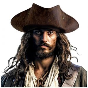 keland Chapeau Pirate Cuir Chapeau Tricorne pour Adulte Femmes Hommes (Marron) (TOOKY, neuf)