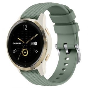 Bracelet pour Garmin Venu 2S/Venu 3S/Vivomove 3S/Vivoactive 4S,18mm Bracelet silicone souple pour Fossil Ladies Gen 6/gen 5E/Fossil Ladies Venture HR Gen 4/3/Withings Steel HR 36mm (Vert Olive) (PanShiYunDong, neuf)