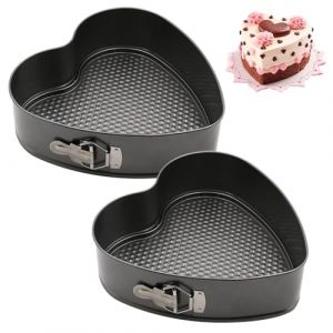 EUBSWA Moule &agrave; manqu&eacute; &agrave; charni&egrave;re 18 cm, 2 Pi&egrave;ces Coeur Moule Gateau avec rev&ecirc;tement antiadh&eacute;sif, Pour La Cuisson G&acirc;teau Et Quiches (EUBSWA-FR, neuf)