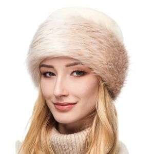 Futrzane Classic Toque - Chapeau Russe pour Femme - Bonnet Polaire en Fourrure (XS, &Eacute;cru - Ivoire Classic) (Futrzane EU, neuf)