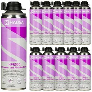 HAUSA Nettoyant pour Mousse PU et Pistolet pour mousse expansive HPR500 Détergent Dégraissage de Surfaces Métalliques Utilisation Professionnelle Nettoyage Laveur de Pistolets 12 x 500 ml (hausa.gmbh, neuf)