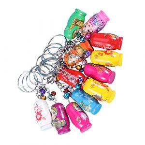 Toyvian 12 Pièces Clé Matriochka Porte-clés Poupées Gigognes Russes Porte-clés Poupée Russe Poupée Babouchka Porte-clés Poupées Russes Boiseries Miniature en Bois Enfant Étui à Clés (GentleFang, neuf)