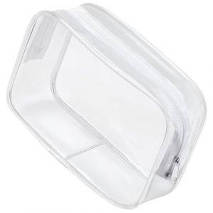 boxoon Lot de 12 grandes pochettes de maquillage transparentes en plastique avec fermeture &eacute;clair transparente, trousse de toilette rigide en PVC transparent, &eacute;tui de rangement spacieux et durable (ICEn, neuf)