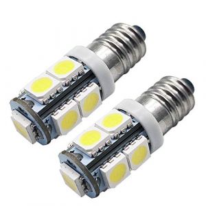 Ruiandsion Lot de 2 ampoules LED E10 12 V 5050 9SMD Blanc Culot &agrave; vis 12 V (Ruiandsion, neuf)