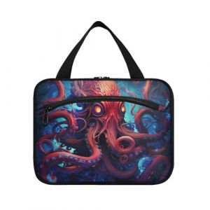 Linnyio Poulpe Bleu De Mer Trousse de Toilette de Voyage Suspendue Maquillage,Grande Capacit&eacute; Pliable Rangement Sacs de Lavage pour Femmes Filles (Linnyio, neuf)