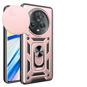 UPLAI Coque pour Honor Magic 5 Pro (Magic5 Pro), Tr&egrave;s Mince Antichoc Armure Silicone Housse avec Glisser Cam&eacute;ra Cover et Magn&eacute;tique Anneau Support, PC+TPU Durable &Eacute;tui.Or Rose (UPINLY, neuf)