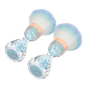 SAFIGLE Brosse Pour D&eacute;poussi&eacute;rer Les Ongles Et Brosse Dissolvante, Lot De 2, Grosse T&ecirc;te Sablier, Douce En Fibres Synth&eacute;tiques, Bleu Ciel, Pour Manucure Et Nail Art (Grand Di, neuf)