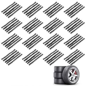 BAOSROY Kit Réparation Pneu,Kit Réparation Pneu Voiture,Kit Réparation Pneu Tubeless,Mèche Réparation Pneu,Bandes de Réparation de Pneu,pour Voiture,Camionnette,Moto,Noir,80PCS (Poseidoneye, neuf)