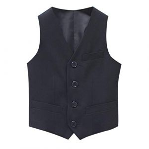 De feuilles Vest Suit sans Manches Bébé Garçon Costume Vêtement Soirée Gilet Manteau avec Bouton Casual Doux Mariage (De feuilles, neuf)