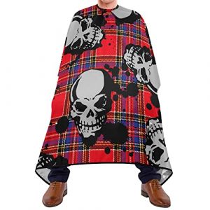 Cape De Coiffure Carreaux De Buffle Rouge &Agrave; T&ecirc;te De Mort Cape De Salon De Coiffure Perm&eacute;able &Agrave; L'Air Anti-Taches Coupe Cheveux, Pour Femme, Adultes, Le Dyeing, 140x168cm (ZouYeShop, neuf)