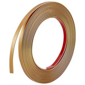 GORGECRAFT 5mX8mm Moulure Dor&eacute;e &agrave; D&eacute;coller et &agrave; Coller Bordure de Miroir Flexible Bande D&eacute;corative Autocollante Ruban D'&Eacute;tanch&eacute;it&eacute; pour Plafond Carrelage Panneau de Sol Armoire Garniture D'Angle (GORGECRAFT FR, neuf)