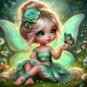 GDYEEH 5D Dessin Animé Elfe Peinture Diamant Painting Kit, DIY Fée Papillon Art du Diamant Complet Kits, Diamond Art Kits Strass Point de Croix Painting pour Adultes Débutants Maison Décor 30x30cm (GDYEEH Direct, neuf)