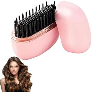 Mini Brosse Chauffante, Brosse Coiffante, Peigne Chauffant, Mini Lisseur Sans Fil, Lisseur De Voyage, Appareils Et Outils De Coiffure, Pour Cheveux Lisses & Boucles (Rose) (LLL11w, neuf)