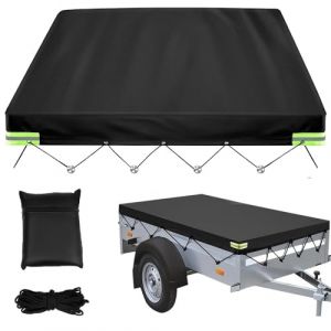 KQWVZ Bache De Remorque, 214×122×13cm Bâche pour Remorque, Tissu Tissu Oxford 420D Bâche De Remorque Plate, avec Corde 8M, Imperméable Bâche De Remorque, Bache Remorque pour Remorque Divers Modèles (enshizhoubeimoshangmaoyouxiangongsi, neuf)