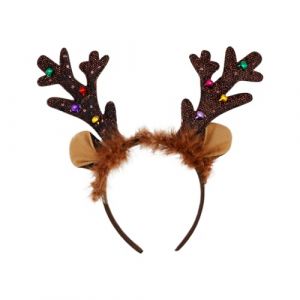 Serre-t&ecirc;te de No&euml;l | Serre-t&ecirc;te de vacances | Serre-t&ecirc;te en bois de renne | Pour mariage, voyage, vacances, camping, pique-nique, barbecue, f&ecirc;te, rassemblement, d&icirc;ner, etc (gaperid, neuf)