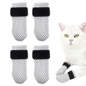 UYVPAER 4 Pièces Bottes Anti-Rayures Pour Chat, Chaussures Pour Chiens Antidérapant, Housses Réglables En Maille Antidérapante Pour Petits Chiens, Pour Chat Et Chien Protection Des Pattes De C (SHAO WEIWEI DE DIAN, neuf)
