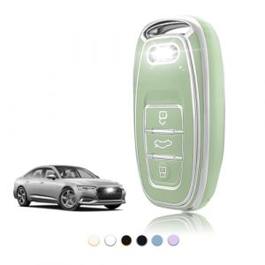 TOOMUME Coque Clé TPU, Etui Clé Étui Clé Adapté pour Audi A1 A2 A3 A4 A5 A6 A7 A8 A4L A6L A8L Q5 Q7 Q8 R8 RS4 RS5 RS6 S4 S5 S6 SQ5 SQ7 TT TTRS, Couvre Clef Cache Cle Voiture Telécommande - Smart Key (TOOMUME, neuf)