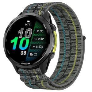 OUTPUTBT Nylon Bracelet 22mm Compatible avec Garmin Venu 3/2, Forerunner 570 47mm/970/265/255/V&iacute;voactive 4/CMF/HUAWEI/SUUNTO/COROS/Polar/AMAZFIT Bip6/Balance Remplacement Quick Release Homme Femme (OUTPUTBEAUTY, neuf)