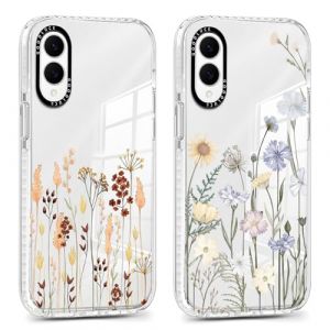 Xylota 2 Pi&egrave;ces Coque pour Samung Galaxy S25 Edge 5G 6,7", Transparente &Eacute;tui avec Aesthetic Motif Fleur, Mince TPU Bumper Silicone Housse Antichoc Protection Filles Case Cover pour Samung S25 Edge, 30 (AMCREST HOLDINGS, neuf)