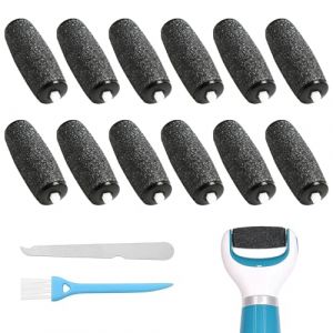 12 Pi&egrave;ces Rouleaux de Remplacement Compatible avec Scholl Velvet Smooth, Pierre Ponce Recharge Rapeuse Electrique Recharge de T&ecirc;te de Rouleau pour Pedicure Pied Electrique Rape Pieds (HaJieQin, neuf)