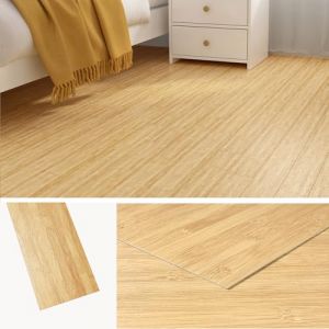 Livelynine Lino Sol Adhesif Bois Clair Dalle PVC Adhesive Sol Effet Bois H&ecirc;tre Clair 90x15CM Parquet Adhesif Sols Chambre Carrelage Adh&eacute;sif Sols Salle de Bain Cuisine Dalle Autocollante, 18 Pi&egrave;ces (Livelynine Euro, neuf)