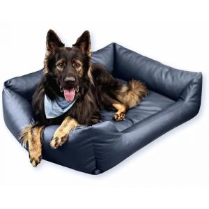 4L Textil Panier pour Chien en Similicuir lit pour Chiens de Taille Moyenne Canap&eacute; lit Chien Facile &agrave; Nettoyer(Gris fonc&eacute;,120x90 cm) (4L TEXTIL, neuf)