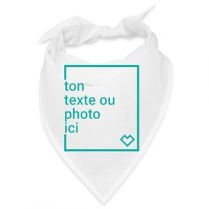Spreadshirt Bandana Personnalisable, Cr&eacute;ez Votre Propre Design Avec Photo et Texte De Votre Choix, Foulard Personnalis&eacute; Feria, Biker, Homme ou Femme, Taille Unique, taille unique, blanc (Spreadshirt France, neuf)