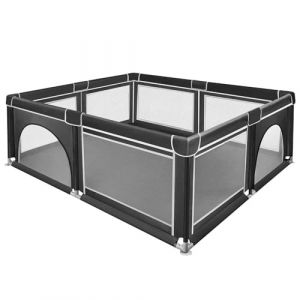 Parc Bébé,Modulable,Grand parc pour enfant en bas âge,Parc bebe pliable Parc pour bébé grande avec filet respirant et fermeture éclair-180 * 150 * 66cm-Noir (Hechheu, neuf)
