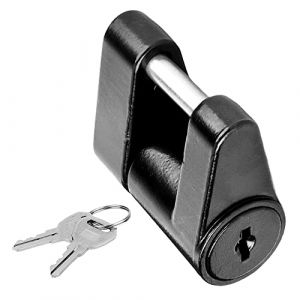 VOANZO Verrou de remorque de 6,35 mm de diamètre - Verrou d'attelage de remorque avec clés pour remorquage, bateau, camping-car, camion, voiture (noir) (VOANZO EU, neuf)