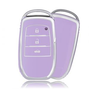 OFFCURVE Etui a Cle Voiture Coque Cl&eacute;, &Eacute;tui &agrave; Cl&eacute;s Couvre Clef Cache Clef Apte &agrave; Toyota RAV4 Land Cruiser 200 Yaris 4 GR Aygo X 86 Cross Auris Vios Prius Camry Corolla Prado Hilux Harrier Fortuner (OFF CURVE EUR, neuf)