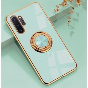 Alihtte Coque pour Samsung Galaxy Note 10 Plus,Coque magnétique avec Anneau Rotatif à 360 ° Mince Coque Antichoc Silicone avec Plaque métallique Support de Voiture Housse Bumper, Cyan (Lichttech, neuf)