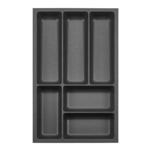 ORGA-BOX 3 Range-couverts Profondeur : 473 x Largeur : 291 mm anthracite avec structure Canvas pour tiroirs de 40, par ex. dans les cuisines Nobilia/Noblessa à partir de 08.2012. (S&O Handelsgesellschaft mbH, neuf)