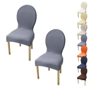 KCCRHIN Housse De Chaise avec Dossier Rond 6/4/2 Pi&egrave;ces Housse De Chaise De Salle &Agrave; Manger Housse Chaise De Mariage Housse De Chaise Extensible Protecteur De Chaise pour Cuisine,D 2pcs (YuYeYuanYang, neuf)