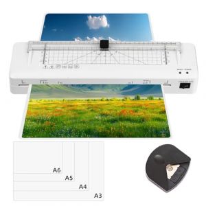 Plastifieuse, Plastifieuse A3 Machine avec Coupe-Papier intégré à Plastifier Thermique et à Froid, Plastification avec Arrondisseur D'angles pour A3 A4 A5 A6 (zwddp, neuf)