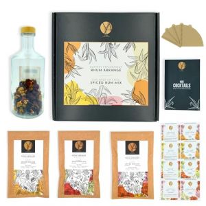 OYA - Coffret Rhum Arrangé de Dégustation - 1 bouteille 75cl + 4 préparations + Livret cocktail - Kit Idée Cadeau Amateur Rhum Arrangé Fête des Pères (OYA Drink Creations, neuf)