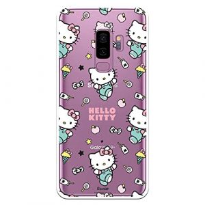 Personalaizer Coque silicone souple transparente pour Samsung Galaxy S9 Plus avec motif Hello Kitty et motif autocollants - Style Kawaii - Coque TPU (Personalaizer, neuf)