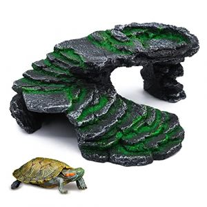 Abri pour Tortue Terrasse Trou de Tortue Peau Decoration Aquarium Cachette Reptile ​R&eacute;Sine Bronzage Rock Barbu Dragon Accessoires Reptile D&eacute;Coration (HUOHUOZHU, neuf)