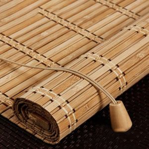 Store Enrouleur Bambou Naturel,Store Occultant en Bambou Exterieur,Stores À Rouleaux Romains,75% Protection Solaire Intimité Écran,Respirant/écologique,Personnalisable (W100xH90cm(39x36in)) (wen huai zhi ying dian, neuf)