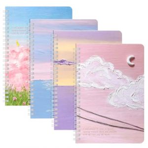 OFFCUP A5 Cahiers à Spirales, 4 Pack Carnet de Notes A5, 120 Pages / 60 Feuilles Notes à Spirale, Carnet Spirale Ligné Carnets Dessin Journal Notebook pour Voyage École Bureau (BEST-SELLER5, neuf)