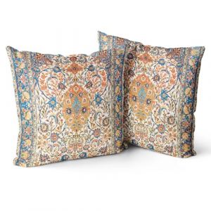 Snylcce Housse de Coussin 55x55cm Boho Ethnique Taie d'oreiller Lot de 2 Moderne Housses Coussins Mandala Motif Floral Taie Oreiller Boheme Décoratif pour Chambre Fleur 1 (Sunycler, neuf)