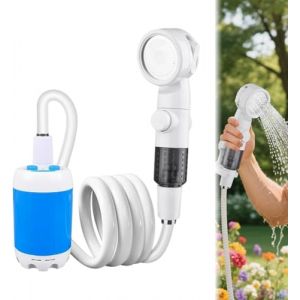 Kit Douche de Camping, Douche Portable Douche de Camping Pompe de Douche &Eacute;lectrique Rechargeable avec T&ecirc;te de Douche Vanne D'arr&ecirc;t et Batterie 5000mAH int&eacute;gr&eacute;e pour Ext&eacute;rieure,Camping,Randonn&eacute;e (Lemonart, neuf)