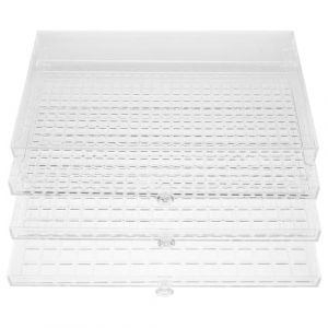 Ipetboom Bo&icirc;te de rangement pour breloques &agrave; ongles : bo&icirc;te de rangement en acrylique transparent &agrave; 3 tiroirs, compartiment pour bijoux &agrave; ongles, strass, fournitures de bricolage (hikarish, neuf)