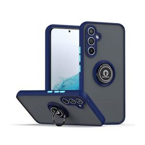 HONLEN Coque pour Samsung Galaxy S24+ / Samsung Galaxy S24 Plus (6.7" inches), Etui de Téléphone Portable en Silicone Transparent Mat avec Support de Bague - Bleu Royal (HONLEN, neuf)