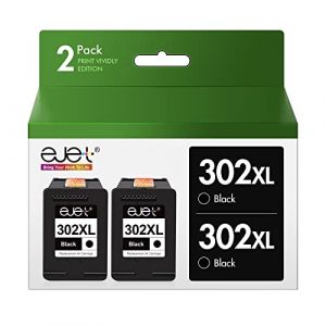 ejet 302XL Remanufacturéd Cartouches d'encre pour HP 302 XL pour HP Officejet 3831 3830 3833 3835 4650 5232 5220 5230 Envy 4520 4521 4524 4527 Deskjet 3630 2130 3630 3634 (Noir, 2 Pack) (office_supply_A, neuf)