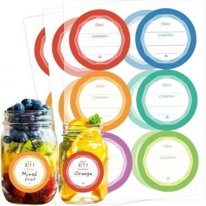 WeddHuis 60 &Eacute;tiquettes de Confiture, Autocollantes, Stickers D&eacute;coratifs, pour Pots de Confiture, pour &Eacute;tiqueter des Pots de Conserve, d'&Eacute;pices, Rondes, D&eacute;tachables, Homemade (&Oslash;40 mm) (6 Couleurs) (UAB LIDMIBI LT, neuf)